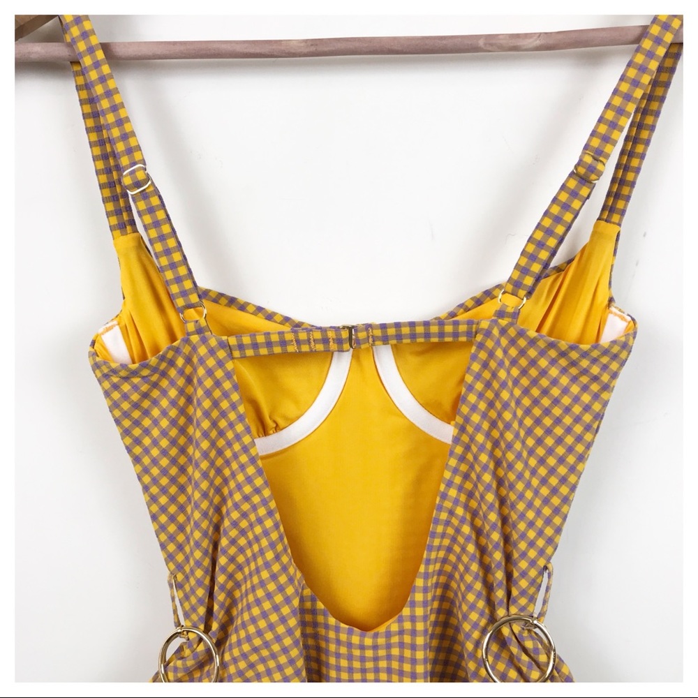WeWoreWhat Gingham One Piece in Yellow and White - Picture 8 of 11